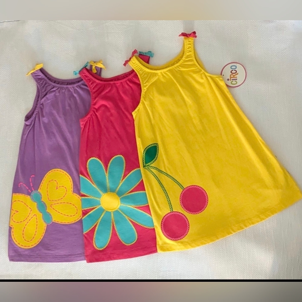 Colorful Girls' Dresses with Fun Appliques